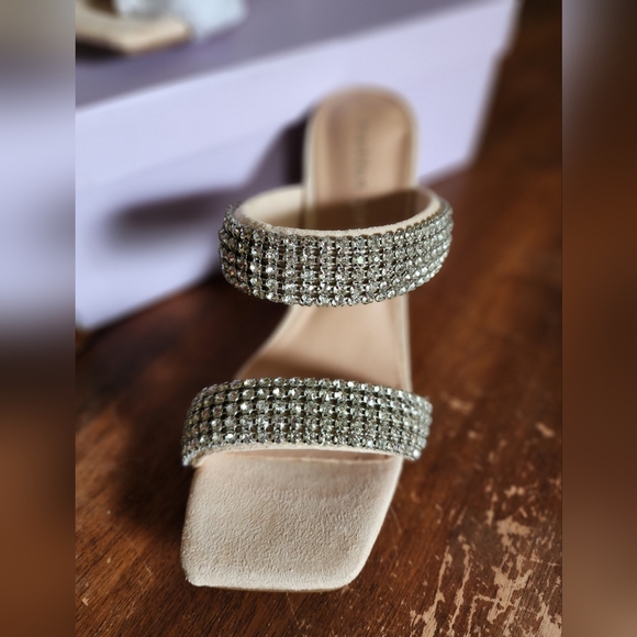 Madden Girl Rhinestone Block Heel Sandals - Picture 2 of 12